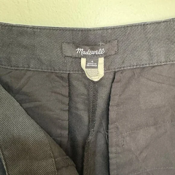 Madewell Side-Button Tapered Crop Pants Style#NC374 Size 4